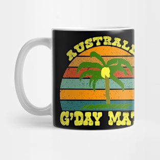 Vintage Australian Gday Mate Palm Tree Mug